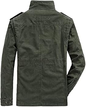 Men's Classic Jacket, Pure Cotton, Military Jacket with Multiple
